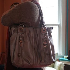 Gunmetel, leather, B. Makowsky Bag